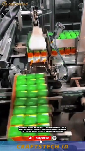 Automatic Beverage Packing Machine | Transferring Drinks into Boxes ⚙️ #machine #factoryproducts