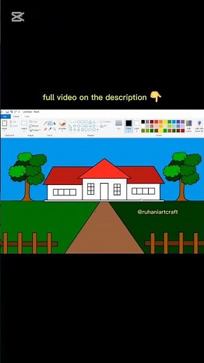 Paint on computer | MS Paint | Easy scenery drawing | How to draw | MS Paint drawing #shorts