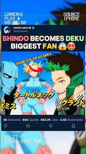 Shindo devient fan de Deku 😱🔥 | #myheroacademia #edit #amv #mha #bnha