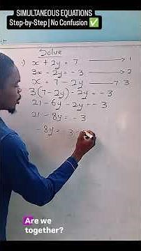 Simultaneous Equations Made Easy |Step-by-Step Classroom Teaching #fyp #sirdavid #reels #mathsclinic