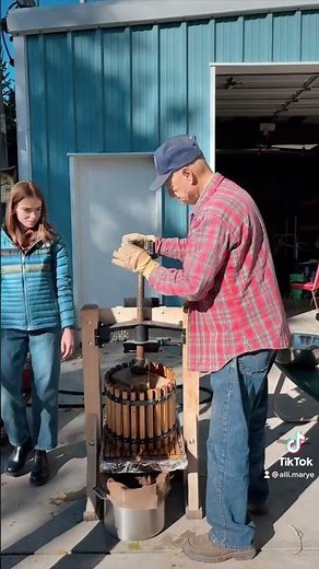 Making Cider with a traditional Wooden Press