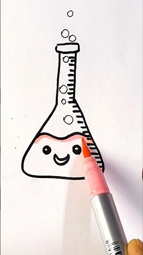 How to Draw science Beaker easy for kids | Lab #shorts #yt #art #drawing #science #kidsart