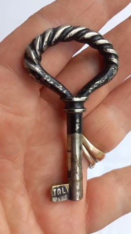 Rare Brass key, Original 1950s, Made in Italy, Special shape, Collectible keys, Wardrobe Vintage armor, Home decorations