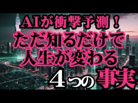 【日本の未来予測】AIが予測！~知るか知らないかで人生が大きく変わる4つの事実~