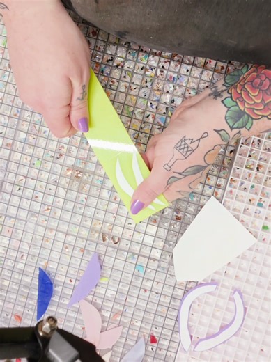 From start to finish, mostly. This design is the Featured Yoni for April 💜🩷💚 I've got a big batch of or der s I'm making boxes for and sending out this weekend! I'll be doing apprentice duties 🫡 and drawing today before I keep working in the studio. Happy Friday! ... #stainedglass #suncatcher #spring