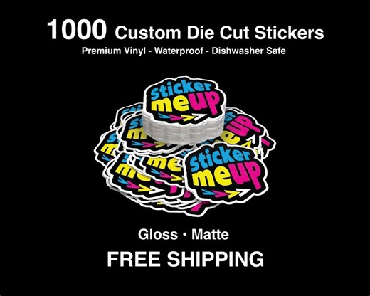1000 Custom Die Cut Stickers — Wholesale Pricing, Professional Quality | Stickermeup - Etsy