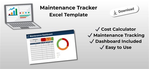 Maintenance Tracker Excel | Equipment Maintenance Log | Service Schedule Template | Maintenance Dashboard - Etsy