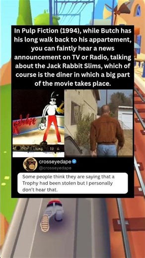 In Pulp Fiction (1994), while Butch has his long walk back to his appartement,