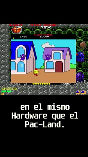 Alien Sector (Namco/1985). Batalla Pacmans alienigenas con un pequeño amogus espacial.
