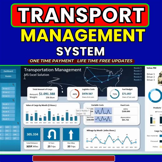 🚛Managing Trips, Logs, Fleet Schedules, And Shipment Records Across Multiple Tools Can Feel Complicated. A Central Resource Can Support Better Organization For Transport Workflows. The Transport Management Toolkit Provides Structured Templates And Dashboards To Help Teams Organize Fleet Activities, Trips, Client Requests, And Operational Records From One Place. ✨ Here’s What’s Included 👇 ✅ Transport & Logistics Marketing KPI: 📊 Lead & Conversion Tracking For Transport Businesses 🚚 Freight Bo