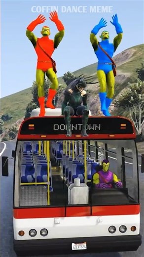 ALL COLOURFUL IRON-MAN SAVING IRON-MAN BUS _ MARVEL TOYS - Coffin Dance Song Cover #shorts #gta