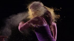 Colored Powder Hitting Girl She Runs Stock Footage Video (100% Royalty-free) 7266115 | Shutterstock
