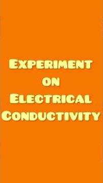 Electrical conductivity | V grade Science lab | SATYAM