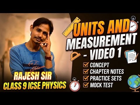 Introduction to units And measurement. Definition of unit. Class 9 ICSE first chapter