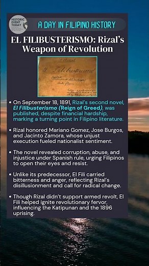 September 18, 1891 - EL FILIBUSTERISMO: Rizal’s Weapon of Revolution