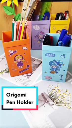 DIY Origami Pen Holder Tutorial