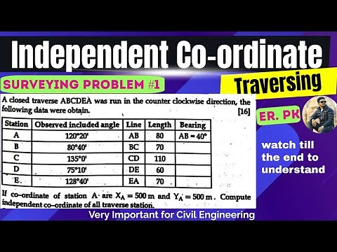 Independent Coordinates in Survey | Numerical Problem #1 | Closed Traverse | By Er. PK