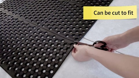 83" x 35" Rubber Floor Mat with Drainage Holes, Commercial Grade Grease-Resistant Anti-Fatigue Mat with Non-Slip Backing for Industrial Kitchens