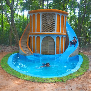 289K views · 22K reactions | Building The Most Creative Modern Water slide To Underground Swimming Pool | Primitive Survival Tool | Facebook
