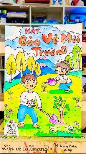 Hướng dẫn bé vẽ tranh Chủ đề Bảo vệ Môi Trường 🌱| #howtodraw pictures to protect the #environment