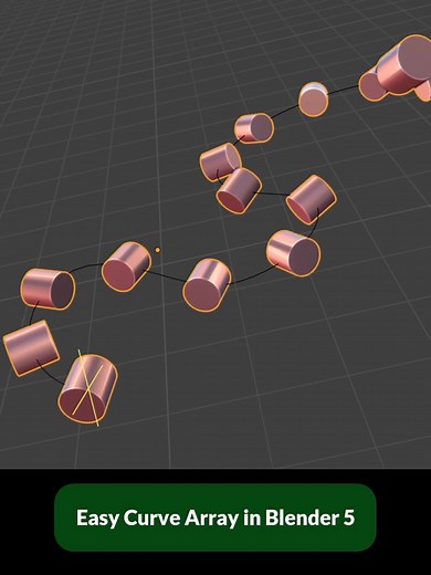 Blender 5 gives us a new Array modifier and with it, the ability to easily place objects as instances along a Curve. Previously, it was done using a combination of Array and Curve modifiers, but it would deform the instances unless you used a workaround. #Blender #b3d #Blender3d | Blender Secrets