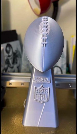 I 3D printed a Super Bowl trophy #3dprinting #superbowl #trophy