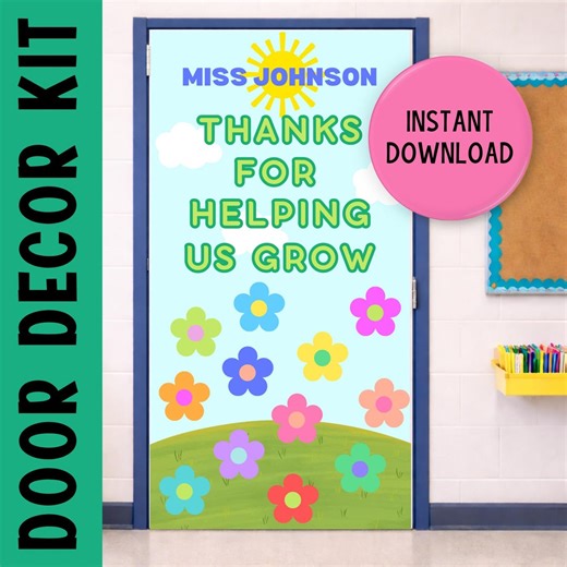 Printable Classroom Door Decor Kit, Teacher Appreciation Week Door Decorations, Flowers Theme Classroom Decor, Instant Download - Etsy