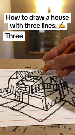 How to Draw a House with Three Lines: A Simple Tutorial ✍️
