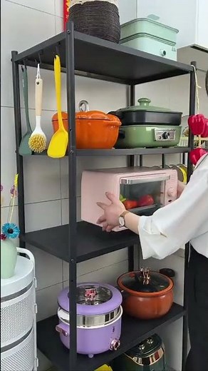 4 Tiers Kitchen Bakers Rack for Kitchens with Storage Shelf, Microwave Oven Stand Free Standing