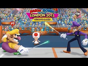 Mario & Sonic At London 2012 Olympic Games - Fencing Wario vs Waluigi | JinnaGaming