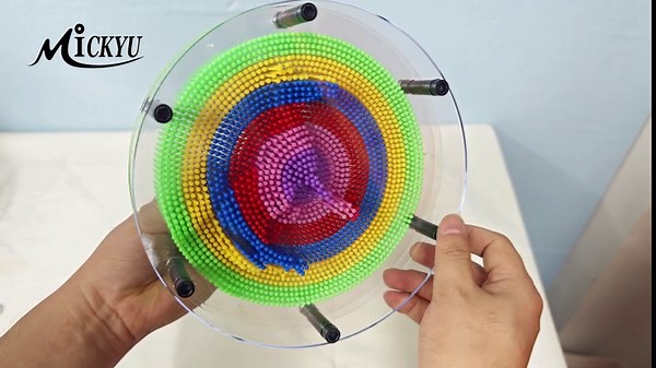 MICKYU Round 3D Pin Art Sensory Toys Board Games, Autism Toys for Kids 8-12, Gifts for Autistic Children, 8x8 in