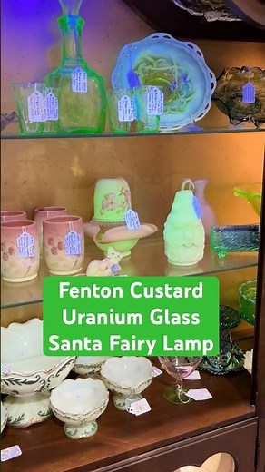 Fenton Custard Satin Uranium Glass Santa Fairy Lamp | 2025-07-11