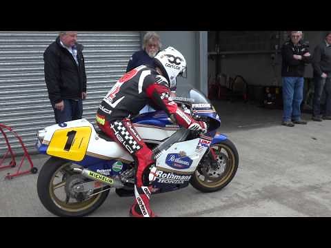 Honda RS500 test Donington Park classic motorcycle on track motorbike race Mike Spike Edwards