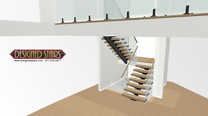 52576 steel mono-stringer with glass - 3D model by designedstairs