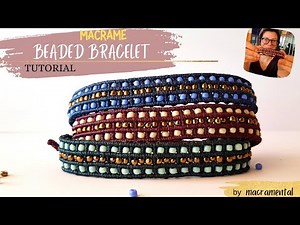 beaded macrame bracelet tutorial | diy micro macrame beaded jewelry | μακραμε βραχιολια με χαντρες