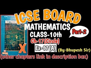 Circle || Ex-17(A) & Intro || Part-2 || CL-10th || ICSE || Selina Concise@ProblemsBeater