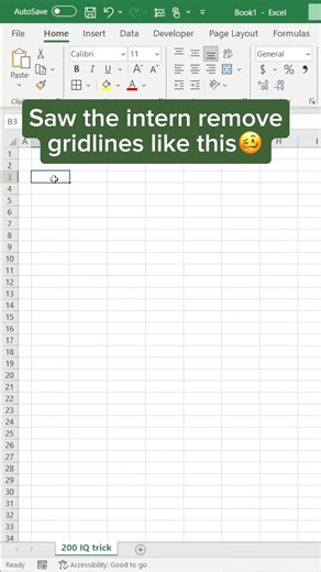 How to remove gridlines in Excel! Save this so you won’t forget it🌟 #excel #exceltips #corporate #accounting #finance
