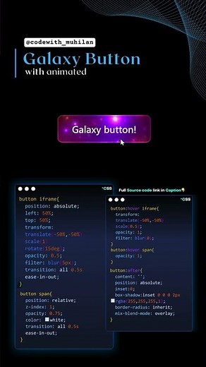 Galaxy button animation #html#css#js#galaxy#button