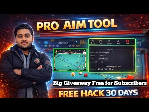 Free Giveaway Mod menu 8 ball pool ❤️ For 1 Month by Mateen xd Gaming ✅