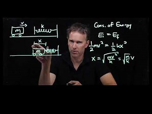 Cart Hits Spring Example | Physics with Professor Matt Anderson | M11-10