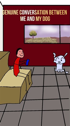Watch till end😂😂Genuine conversation between me and my dog funny cartoon #funny #dog #jokes #comedy