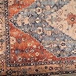 Lahome Felice Boho Tribal 5x7 Washable Living Room Bedroom Rug, Oriental Soft Dining Room Rugs for Under Table, Large Distressed Printed Carpet for Entryway Kitchen Playroom (Rust/Dull Teal,5x7ft)