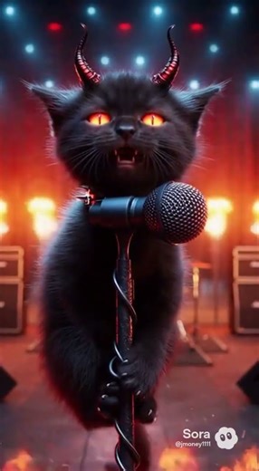 Black devil kitty #kittens #cat #metal