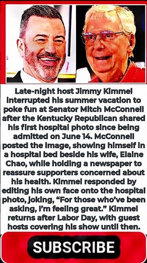 Jimmy Kimmel Roasts Mitch McConnell’s Hospital Photo in Viral Troll