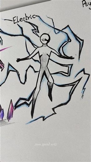 How to draw body with (crystal,electric,psychic) #drawing #stickman #tutorial #fpy #sketch