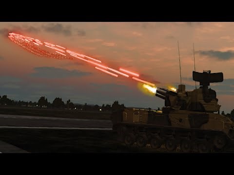 Tunguska Firing 4,200 RPM - A-10 - Air Defense - Simulation - DCS World