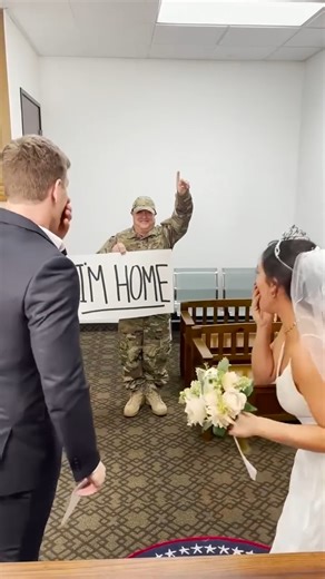 The bride didn't know her military father would be at her wedding 🥹 | Jamie and Blake