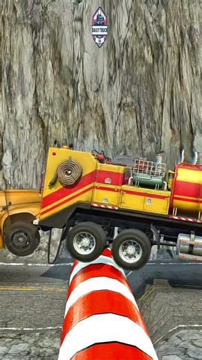 SpinTires MudRunner|Truck Simulator Eps 213 | Fire Truck Towing a Bus Over Speed Bumps