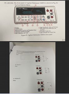P2. (20/100). The front panel of Agilent Multimeter 34405A is s... | Filo