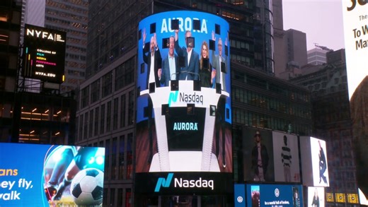 Aurora Rings the Nasdaq Stock Market Closing Bell